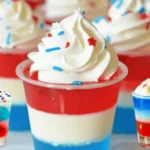 Red White and Blue Shots with Crown Peach