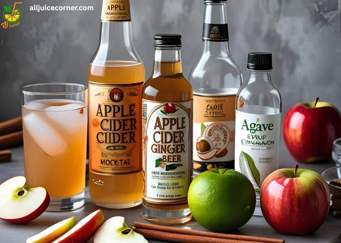 Ingredients of Apple Cider Ginger Beer Mocktail