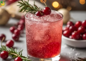 Christmas Cherry Fizz Mocktail