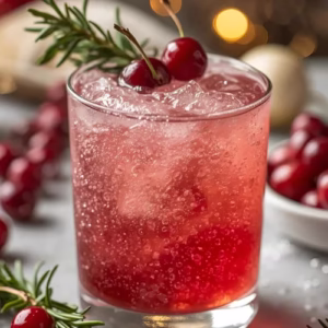 Christmas Cherry Fizz Mocktail