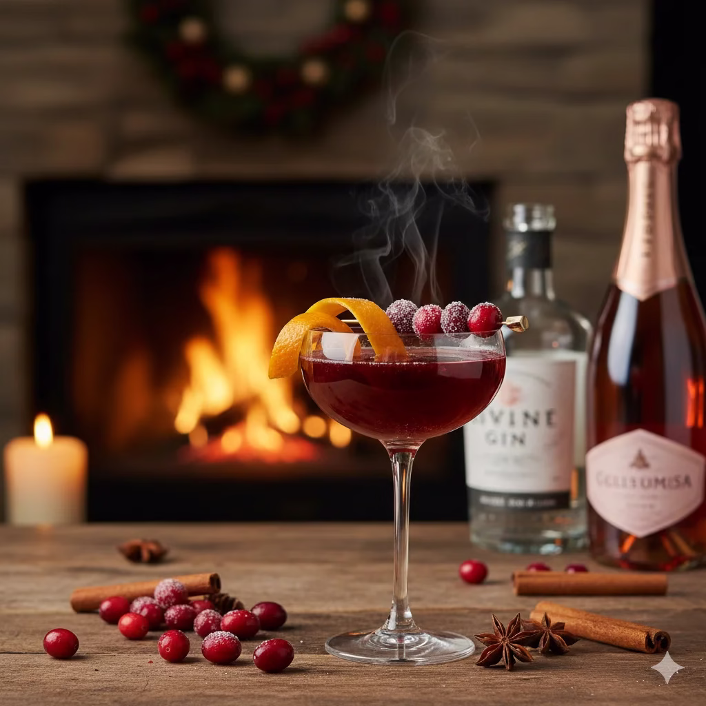Festive Gin-Champagne Cocktail