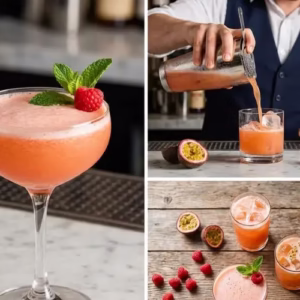 Raspberry Passionfruit Tequila Sour  