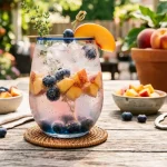 Blueberry and Peach Vodka Spritzer
