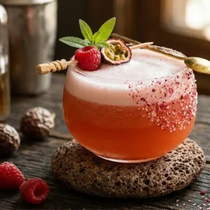 Raspberry Passionfruit Tequila Sour