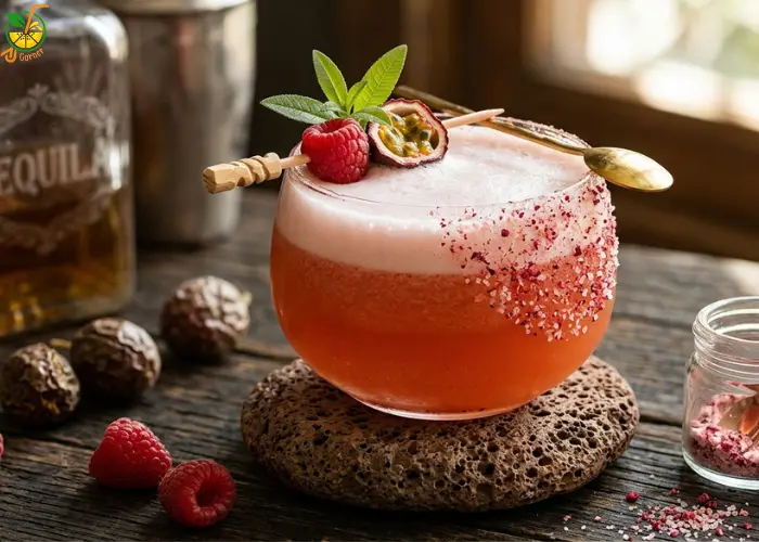 Raspberry Passionfruit Tequila Sour