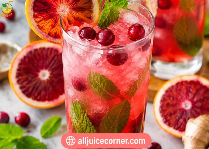 Blood Orange Ginger Cranberry Mojitos